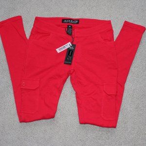 Raw Blue Premium Denim Sz M Red Cargo Skinny Pants